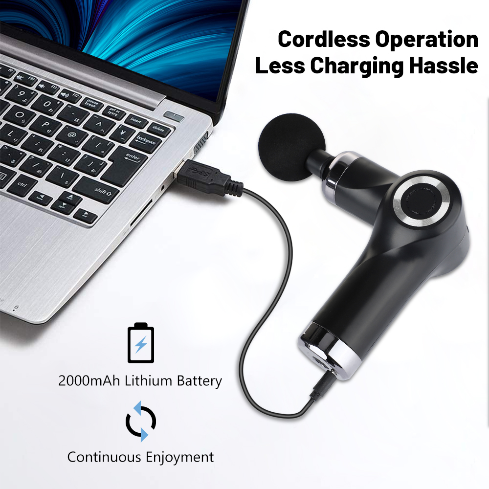 Folding Electric Massage Gun Deep Powerful Tissue Fascia Gun Muscle Massager Rechargeable Fascia Gun Cordless Massager Tool