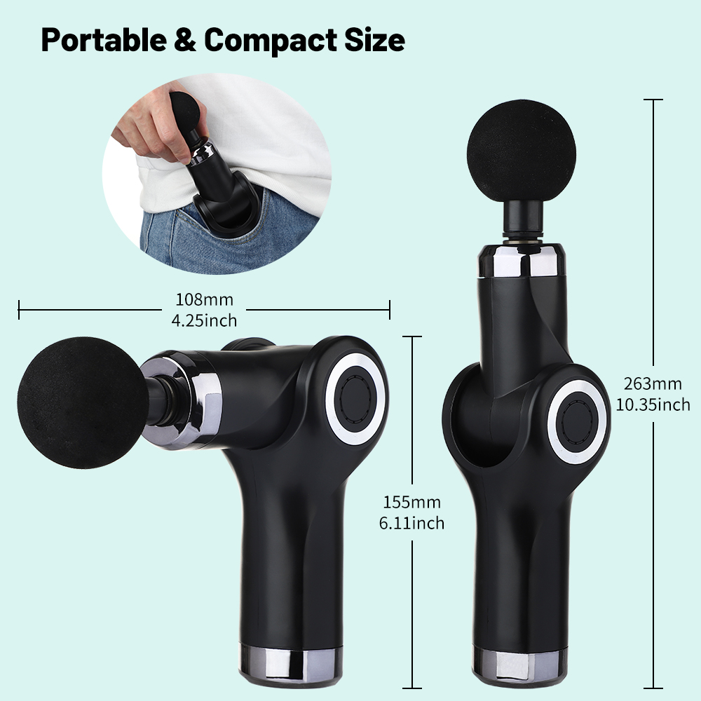 Folding Electric Massage Gun Deep Powerful Tissue Fascia Gun Muscle Massager Rechargeable Fascia Gun Cordless Massager Tool