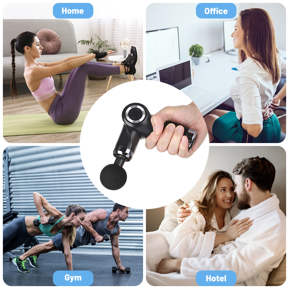 Folding Electric Massage Gun Deep Powerful Tissue Fascia Gun Muscle Massager Rechargeable Fascia Gun Cordless Massager Tool