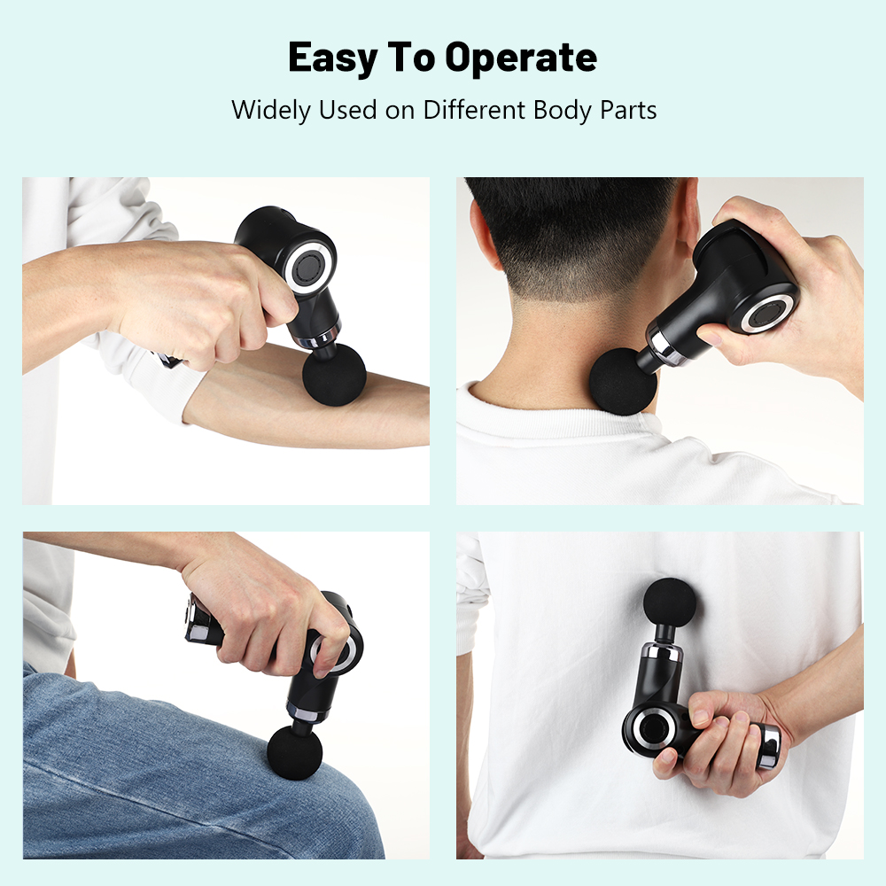 Folding Electric Massage Gun Deep Powerful Tissue Fascia Gun Muscle Massager Rechargeable Fascia Gun Cordless Massager Tool