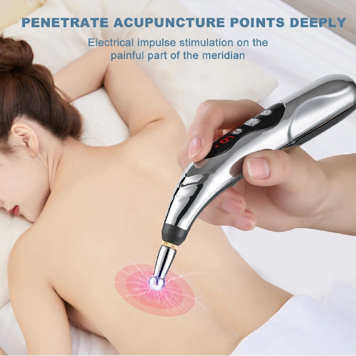 Electronic Acupuncture Massage Pen 3 Head Body Massage Stick Acupoint Massage Laser Energy Meridian Pen Physiotherapy Instrument