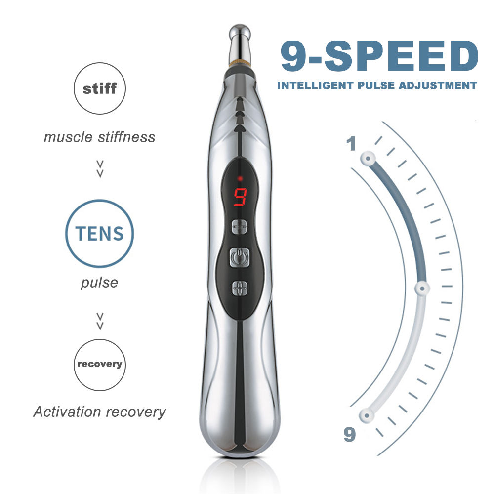 Electronic Acupuncture Massage Pen 3 Head Body Massage Stick Acupoint Massage Laser Energy Meridian Pen Physiotherapy Instrument