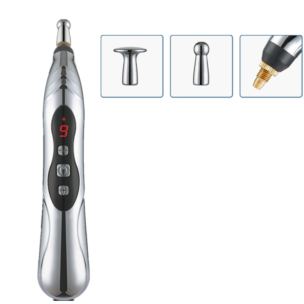 Electronic Acupuncture Massage Pen 3 Head Body Massage Stick Acupoint Massage Laser Energy Meridian Pen Physiotherapy Instrument