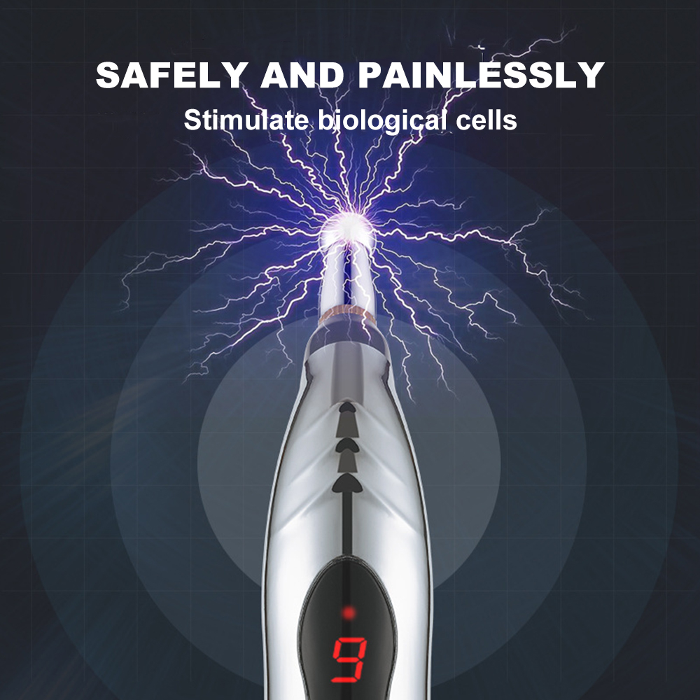 Electronic Acupuncture Massage Pen 3 Head Body Massage Stick Acupoint Massage Laser Energy Meridian Pen Physiotherapy Instrument