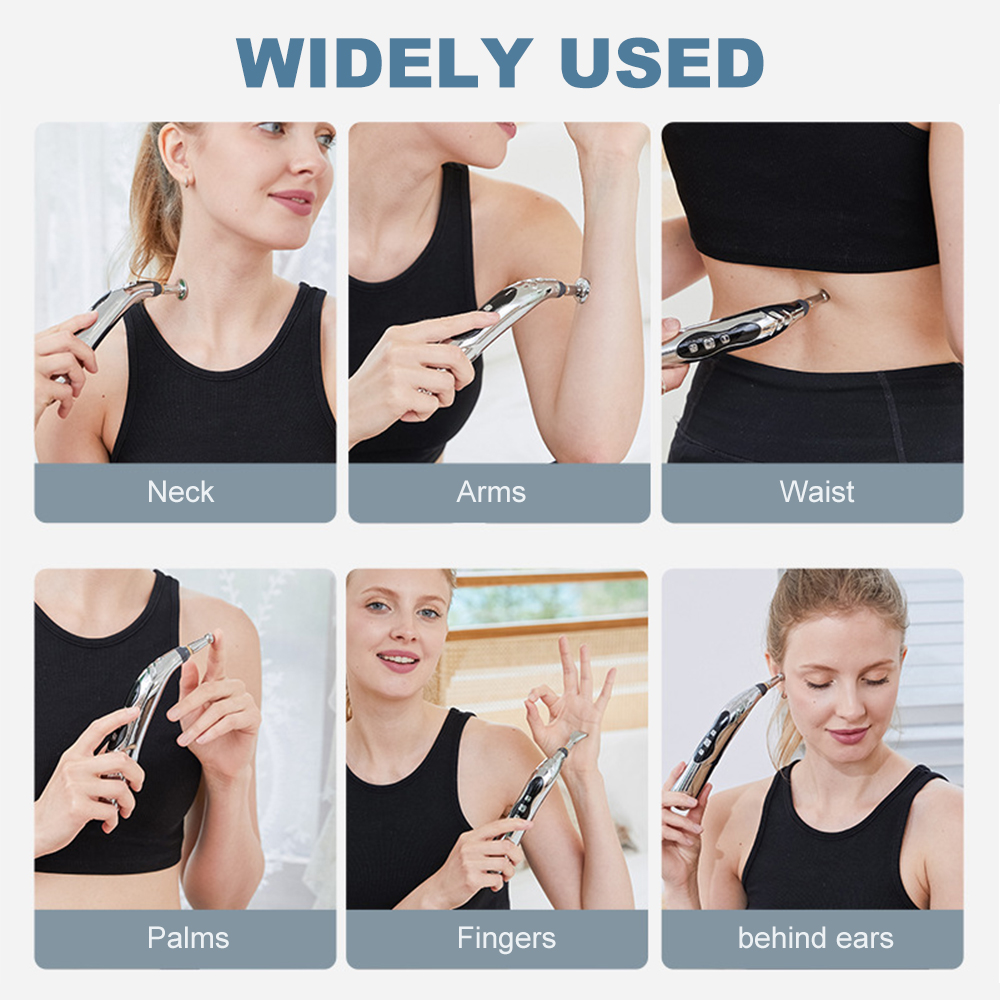 Electronic Acupuncture Massage Pen 3 Head Body Massage Stick Acupoint Massage Laser Energy Meridian Pen Physiotherapy Instrument