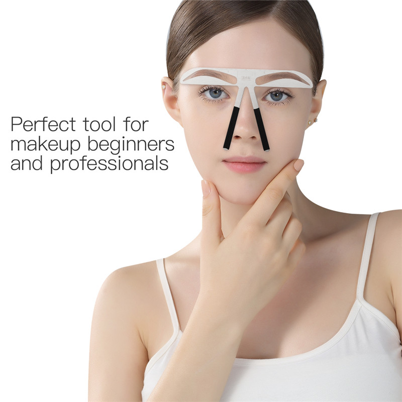 Reusable 3D Eyebrow Shaper Stencil DIY Stainless Steel Eye brow Ruler Permanent Makeup Beauty Tool view 2
