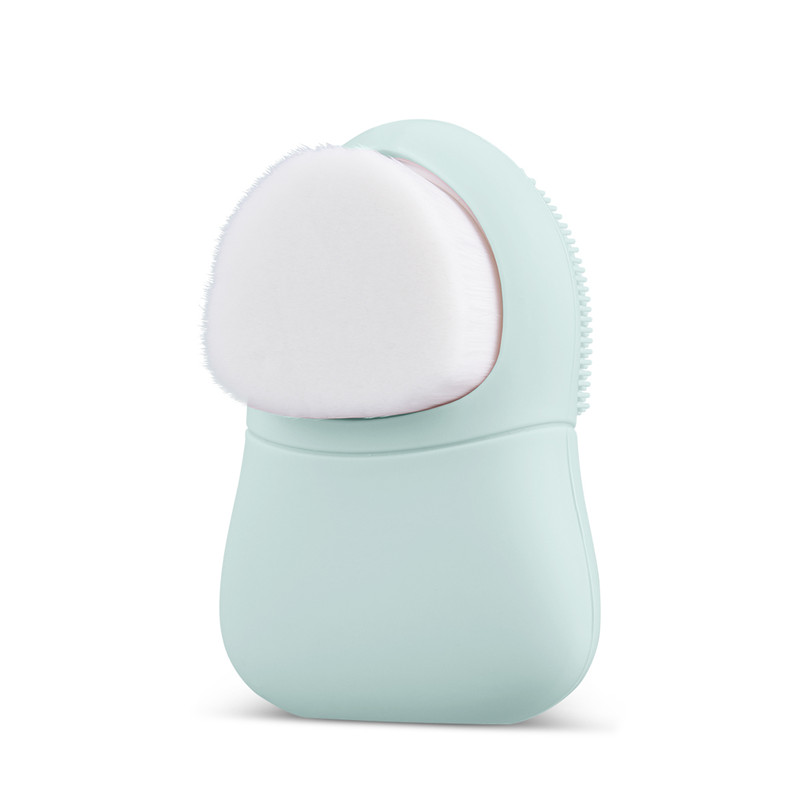 Double-sided Silicone Face Cleansing Brush Fiber Soft Bristles Facial Washing Tool Blackhead Removal Pore Cleaner Exfoliator Beauty Care Massager Manual Deep Cleansing Pore Brush