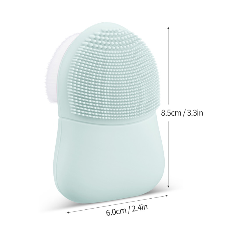 Double-sided Silicone Face Cleansing Brush Fiber Soft Bristles Facial Washing Tool Blackhead Removal Pore Cleaner Exfoliator Beauty Care Massager Manual Deep Cleansing Pore Brush