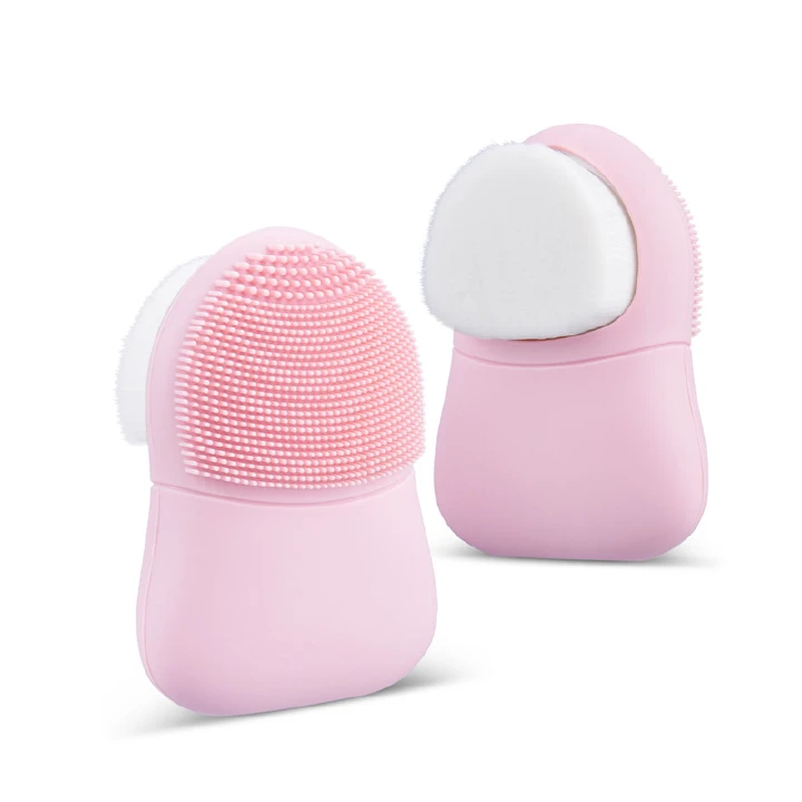 Double-sided Silicone Face Cleansing Brush Fiber Soft Bristles Facial Washing Tool Blackhead Removal Pore Cleaner Exfoliator Beauty Care Massager Manual Deep Cleansing Pore Brush