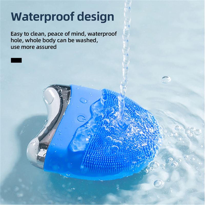 3 in 1 USB Rechargeable Silicone Cleansing Device Tightening Lifting Anti Wrinkles Face Washing Sonic Pore Cleaner Mini Ultrasonic Silicone Vibrating Cleaning Brush