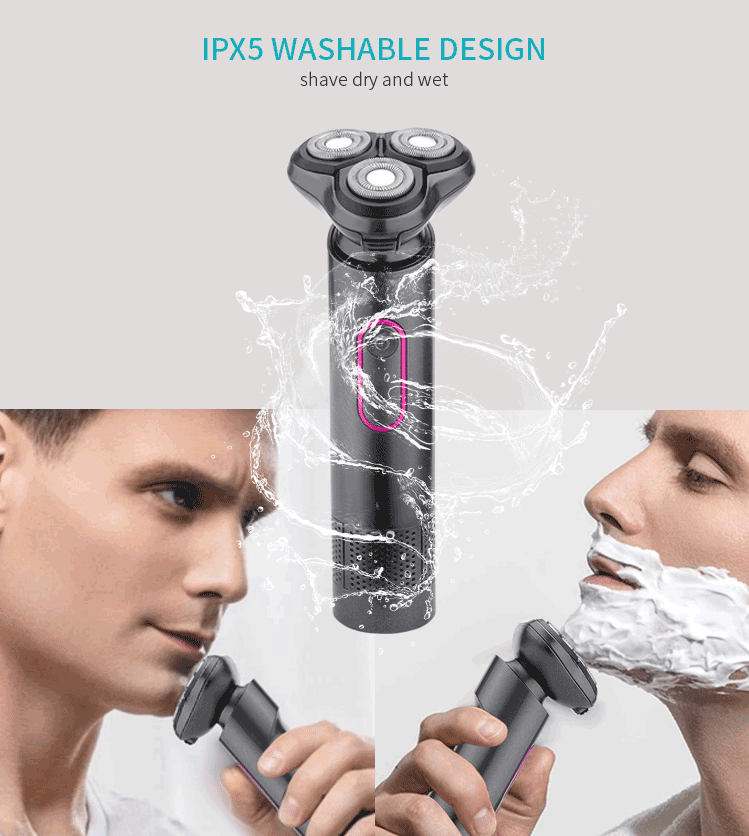 Professional Hair Clipper Rechargeable IPX6 Rotate Man Electric Shaver Men's Barber Beard and Mustache Hair Trimmer Machine Shaving Machines Waterproof Wet/Dry Haircut Kit