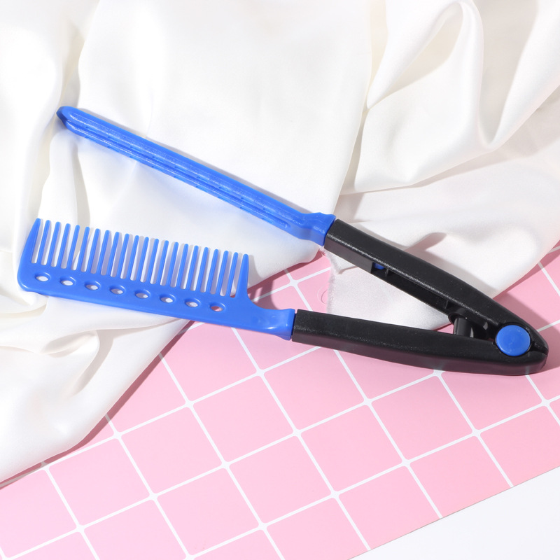 V Type Washable Folding Hair Straightener Comb DIY Salon Hairdressing Brush Styling Tool Accessories