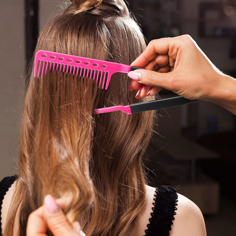 V Type Washable Folding Hair Straightener Comb DIY Salon Hairdressing Brush Styling Tool Accessories