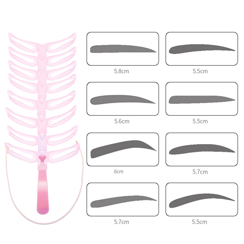 8 in1 Eyebrow Mold Reusable Eyebrow Template Eyebrow Stencils Kit Grooming Map Eyebrow Defining Template Makeup Tools