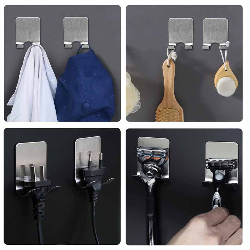 2Pcs Razor Holder For Men Shaving Shelves Shaver Wall Hook Self Adhesive Bathroom Shelf Bathroom Accessories Storage Rack Hook