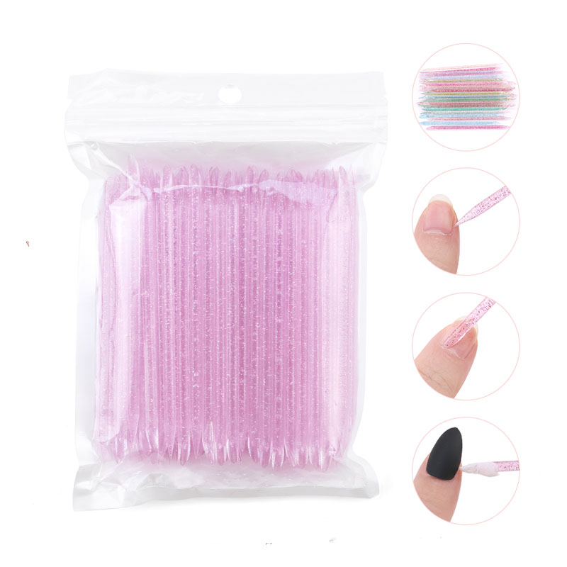 100Pcs/pack Reusable Crystal Stick Double End Nail Art Cuticle Pusher Cuticle Remover Tool Pedicure Care Nails Manicure Tools