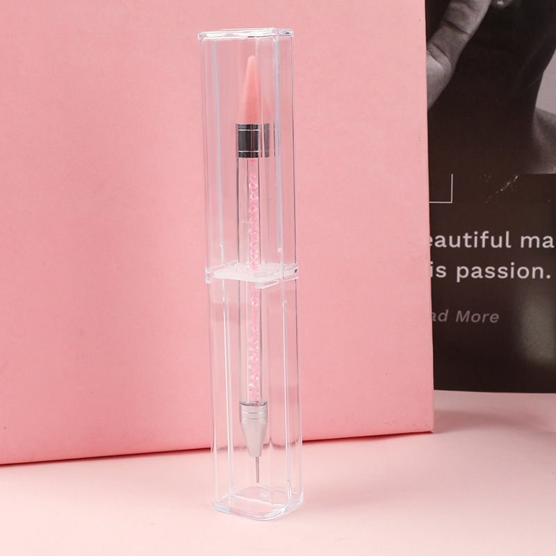 2pcs Dual-ended Nail Dotting Pen Crystal Beads Handle Rhinestone Studs Picker Wax Pencil Manicure Nail Art Tools