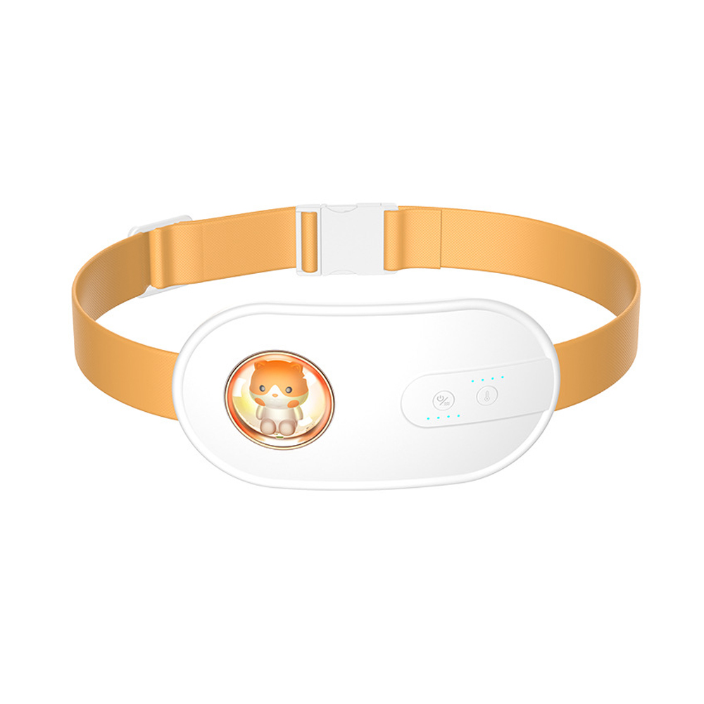 Cute Warm Abdominal Electric Massager Relieve Menstrual Pain Heating Uterus Acupuncture Points Vibrating Massage Waist Body Slimming Belt