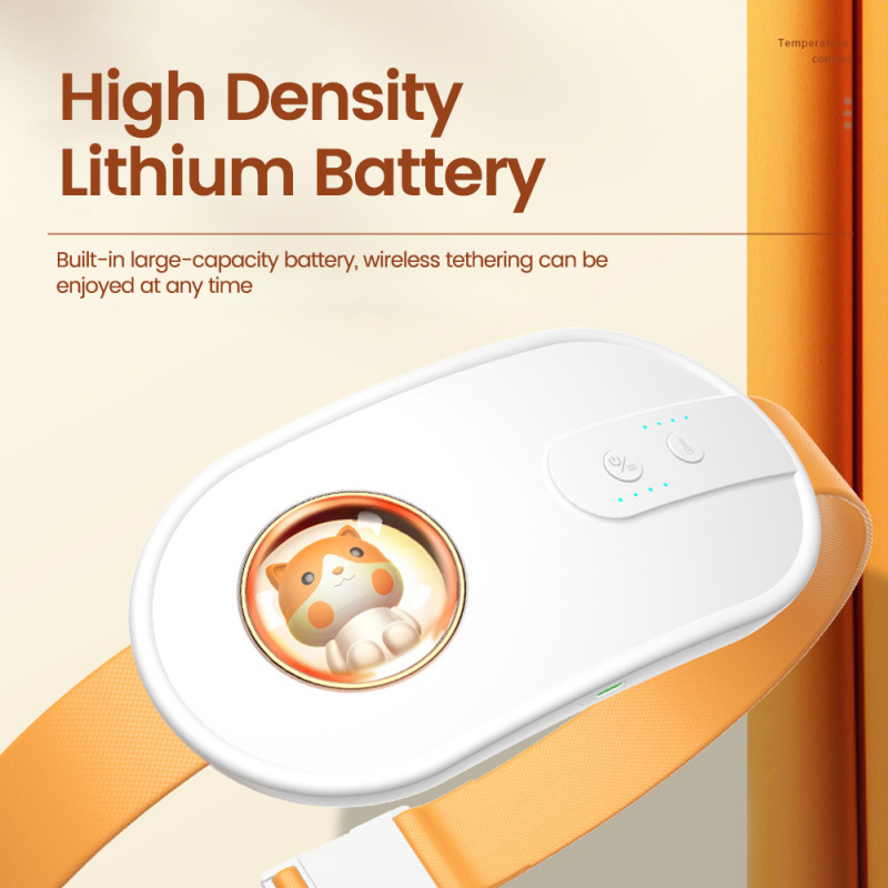 Cute Warm Abdominal Electric Massager Relieve Menstrual Pain Heating Uterus Acupuncture Points Vibrating Massage Waist Body Slimming Belt
