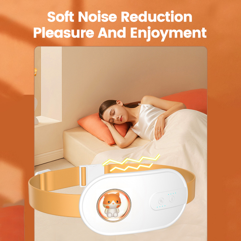 Cute Warm Abdominal Electric Massager Relieve Menstrual Pain Heating Uterus Acupuncture Points Vibrating Massage Waist Body Slimming Belt