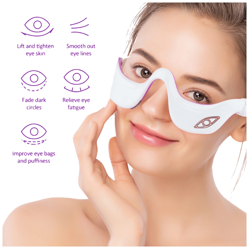 New Arrival 3D Smart Vibration Micro Current Pulse Infrared Heat Compress Eye Massager Fatigue Relieve Wrinkle Reduction Remove Dark Circle