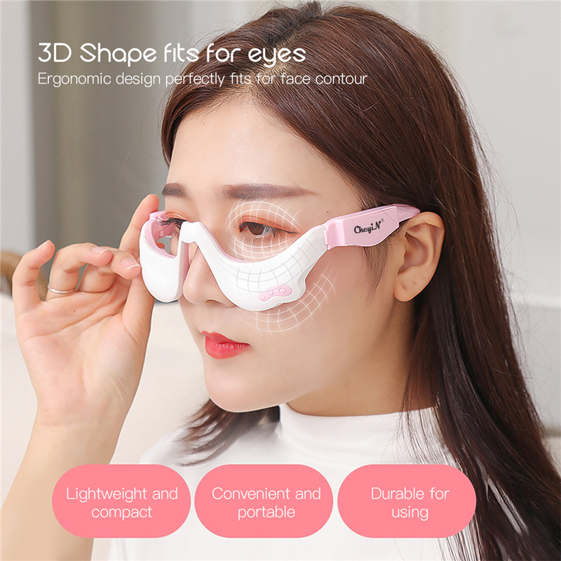 New Arrivals 3D EMS Micro-current Pulse Eye Relax Massager  3 Modes 3 Gears Heating Therapy Acupressure Fatigue Relief Wrinkle Reduction Blood Circulation