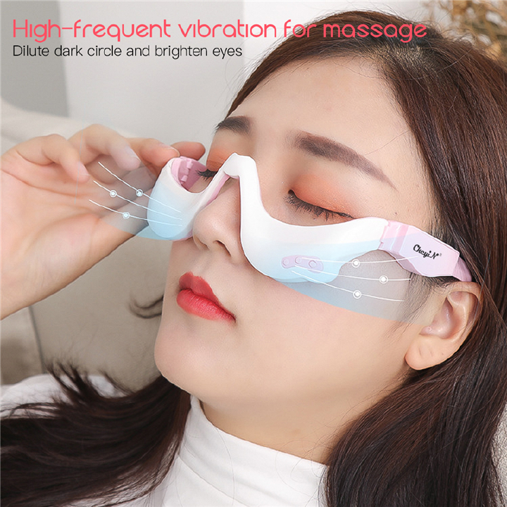 New Arrivals 3D EMS Micro-current Pulse Eye Relax Massager  3 Modes 3 Gears Heating Therapy Acupressure Fatigue Relief Wrinkle Reduction Blood Circulation