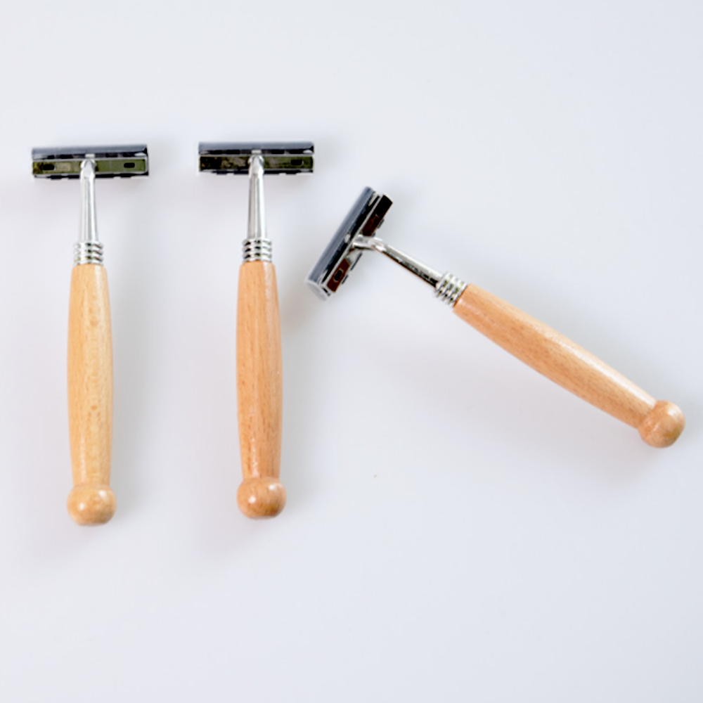 New Arrival 1pcs Bamboo Razor Non-disposable Stainless Steel Razor Replaceable Razor Head Retro Beard Knife Men Shaving old style razor
