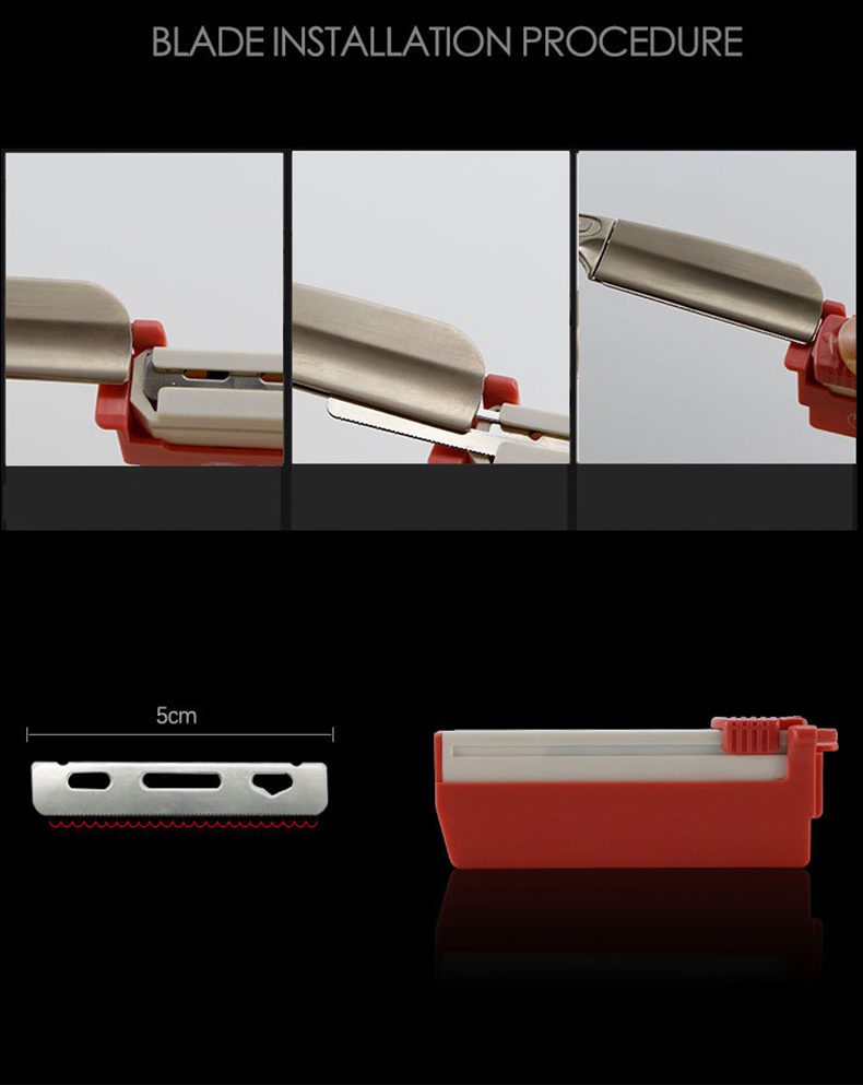 New Arrival Wood Handle Zinc Alloy Men's Razor Holder Professional Barber Hair Cut Razors Changeable Blade Type Shaving Knife Holder