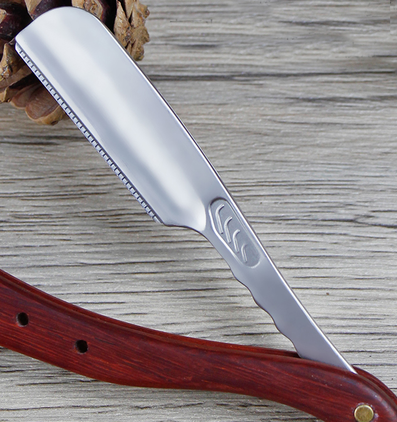 New Arrival Wood Handle Zinc Alloy Men's Razor Holder Professional Barber Hair Cut Razors Changeable Blade Type Shaving Knife Holder