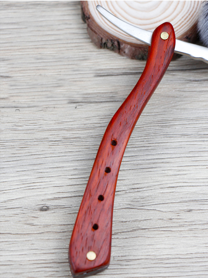 New Arrival Wood Handle Zinc Alloy Men's Razor Holder Professional Barber Hair Cut Razors Changeable Blade Type Shaving Knife Holder