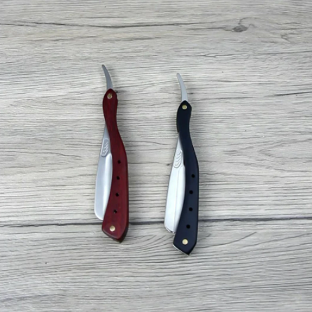 New Arrival Wood Handle Zinc Alloy Men's Razor Holder Professional Barber Hair Cut Razors Changeable Blade Type Shaving Knife Holder