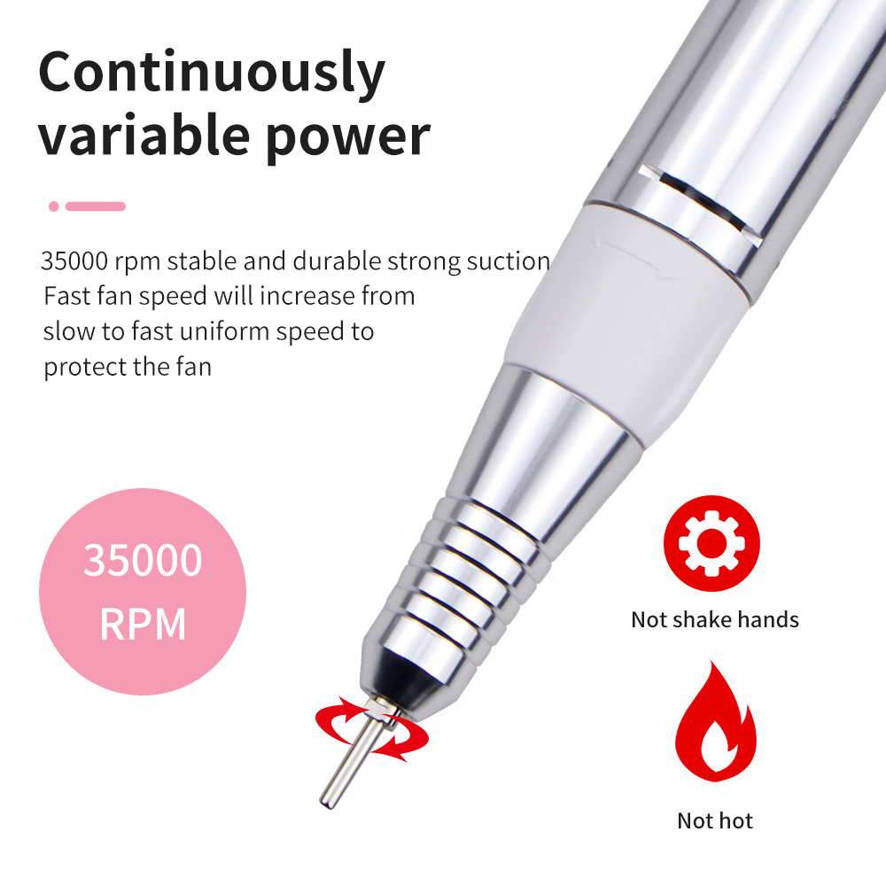 New Arrival Multifunctional 3 in 1 Silent 35000RPM Manicure Machine Powerful Vacuum Cleaner 48W UV LED Nail Lamp Quickly Dry All Nail Polish view 3