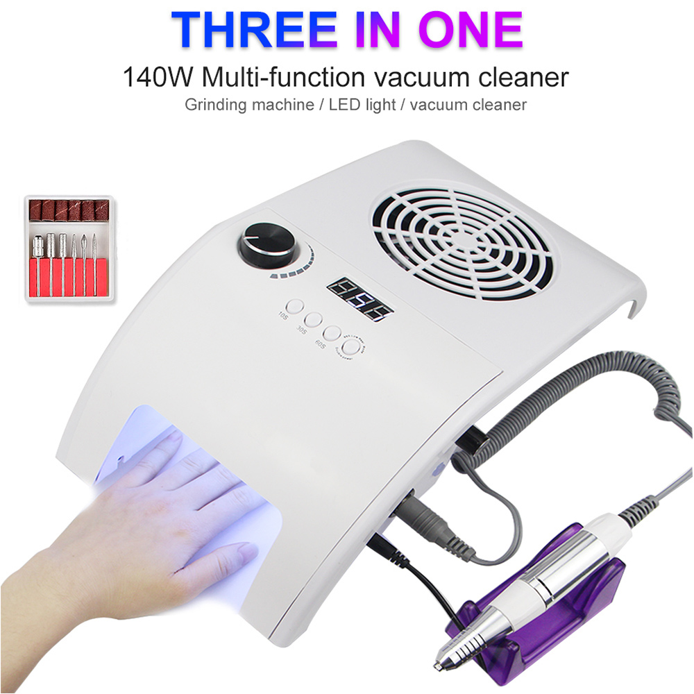 New Arrival Multifunctional 3 in 1 Silent 35000RPM Manicure Machine Powerful Vacuum Cleaner 48W UV LED Nail Lamp Quickly Dry All Nail Polish