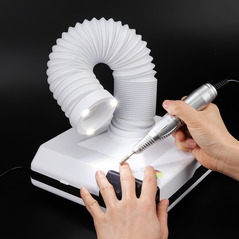 New Arrival 60W Strong Nail Dust Collector Suction Dust Cleaner Retractable Elbow Design Fan Vacuum Cleaner Nail Manicure Dust Collector view 2