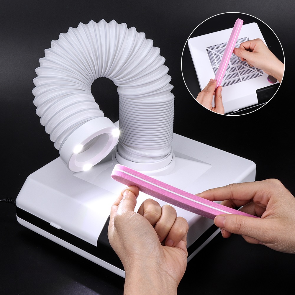 New Arrival 60W Strong Nail Dust Collector Suction Dust Cleaner Retractable Elbow Design Fan Vacuum Cleaner Nail Manicure Dust Collector