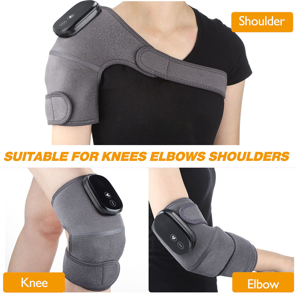 New Arrival 3 in 1 Electric Heating Vibration Knee Massager Far Infrared Joint Brace Support Vibrador Back Shoulder Massage Knee Pain Relief Massager