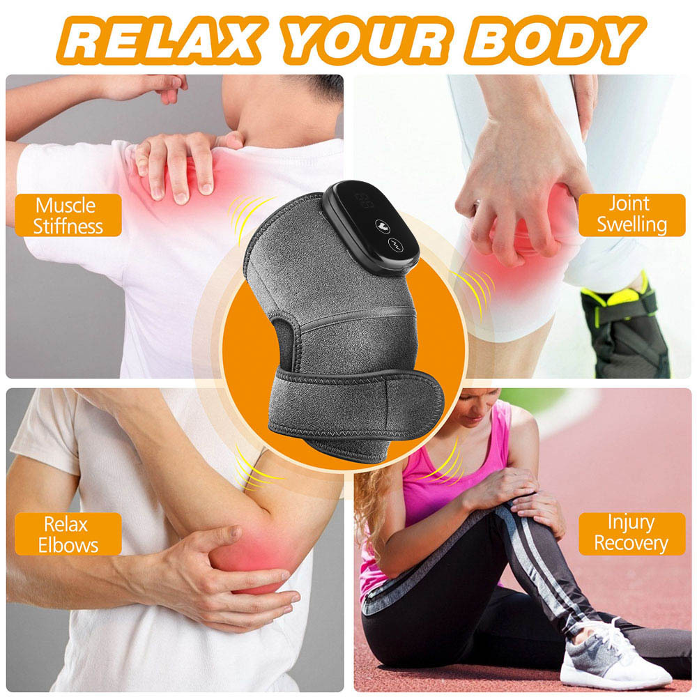 New Arrival 3 in 1 Electric Heating Vibration Knee Massager Far Infrared Joint Brace Support Vibrador Back Shoulder Massage Knee Pain Relief Massager