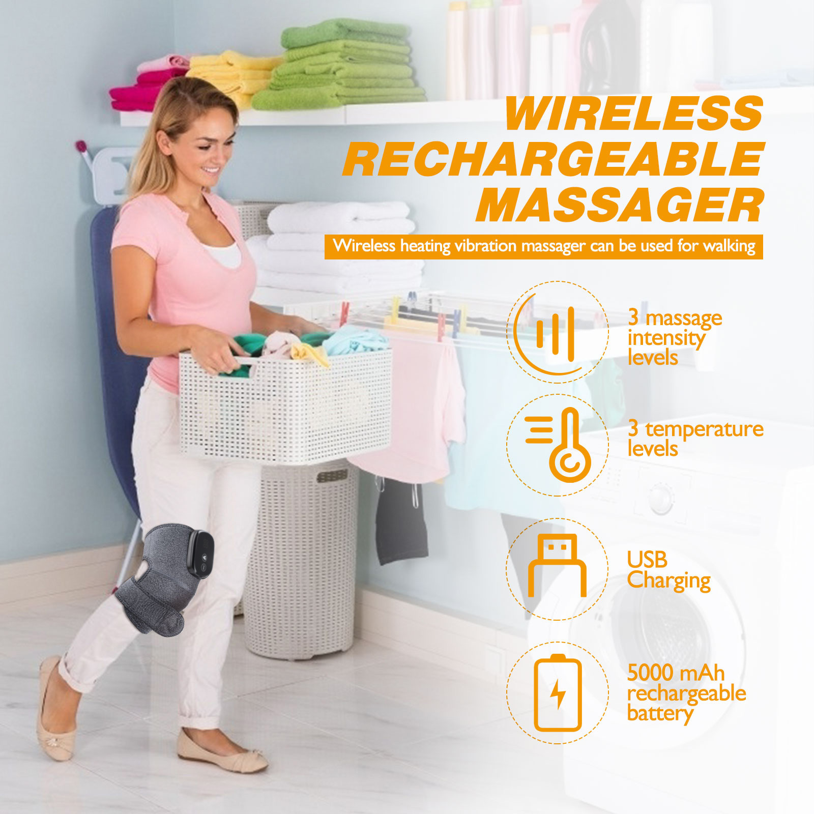 New Arrival 3 in 1 Electric Heating Vibration Knee Massager Far Infrared Joint Brace Support Vibrador Back Shoulder Massage Knee Pain Relief Massager