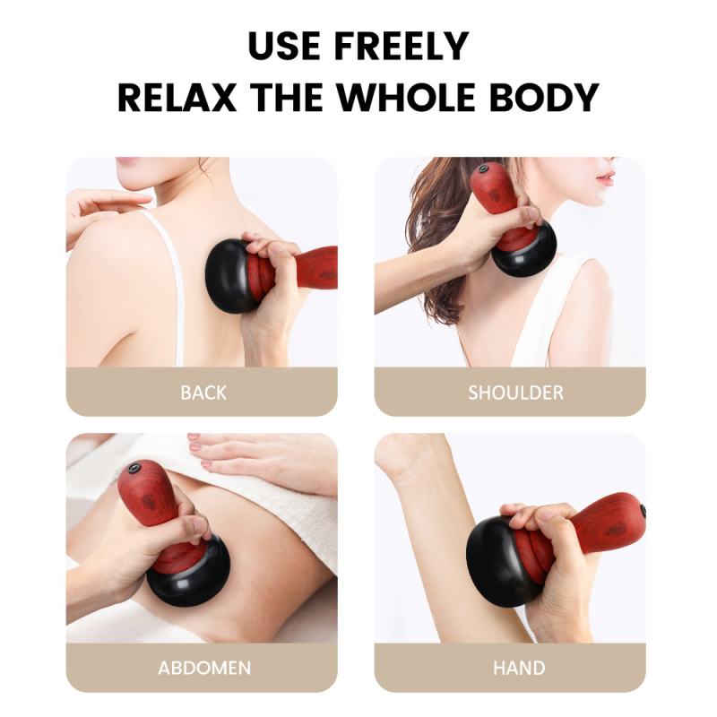 Hot Stone Electric Gua Sha Massager Natural Stone Needle Guasha Scraping Back Neck Face Massage Relax Muscles Skin Lift Care Spa