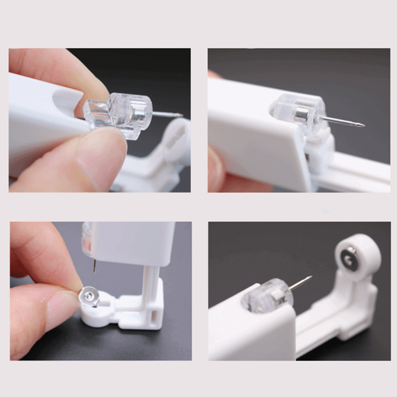 1pc Disposable Ear Piercing Device, Low Pain Piercing Artifact, Hypoallergenic Ear Nail Gun Piercing, Professional Painless Ear Piercing, Automatic Hand-piercing Tool view 3
