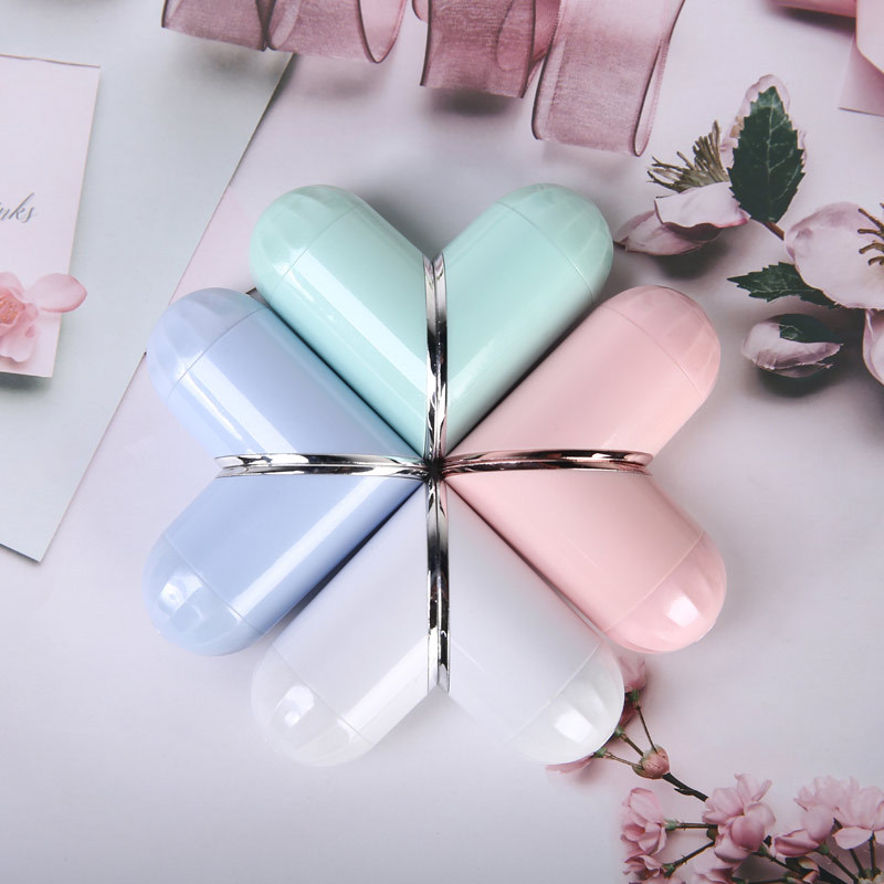 New Arrival Rotating Lipstick Style Contact Lens Case Temperament Noble Contact Lenses Box with Mirror Travel Mini Case