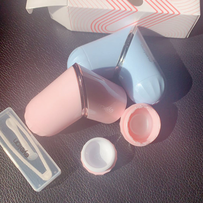 New Arrival Rotating Lipstick Style Contact Lens Case Temperament Noble Contact Lenses Box with Mirror Travel Mini Case