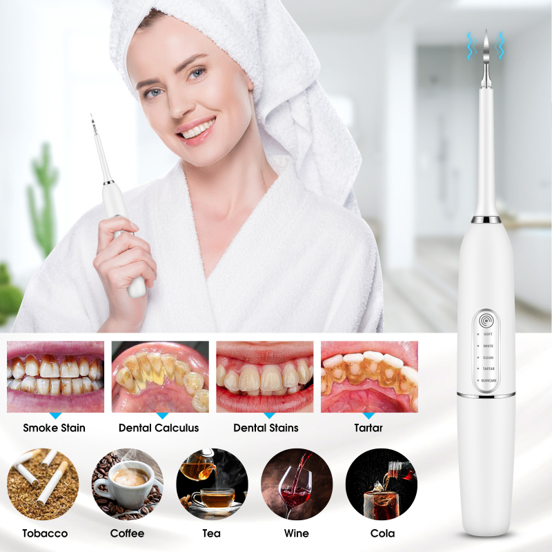 Electric Dental Calculus Remover Dental Cleaning Device Teeth Cleaner 5 gears IPX7 Waterproof Tooth Whitening Irrigator Remove Tartar Scaler Teeth Care