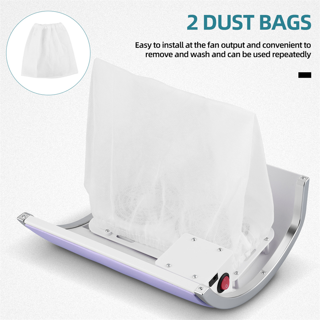 80W Nail Dust Collector Fan Vacuum Cleaner Manicure Machine Strong Power & 2 Dust Collecting Bag Salon Nail Art Tool view 4