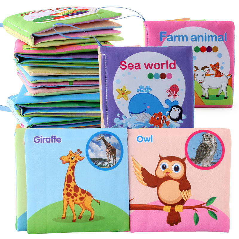 Hand Puppet Fabric Books Newborn Baby Educational Cloth Book Kids Early Learning Develop Cognize Reading Puzzle Book Toys