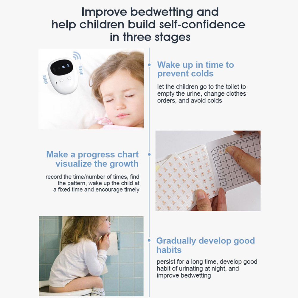 Wireless Bedwetting Alarm Pee Alarm with Receiver & Clip-on Transmitter for Kids Potty Training Elder Care Sound Reminding Potty Training Watch Baby & Maternity Products