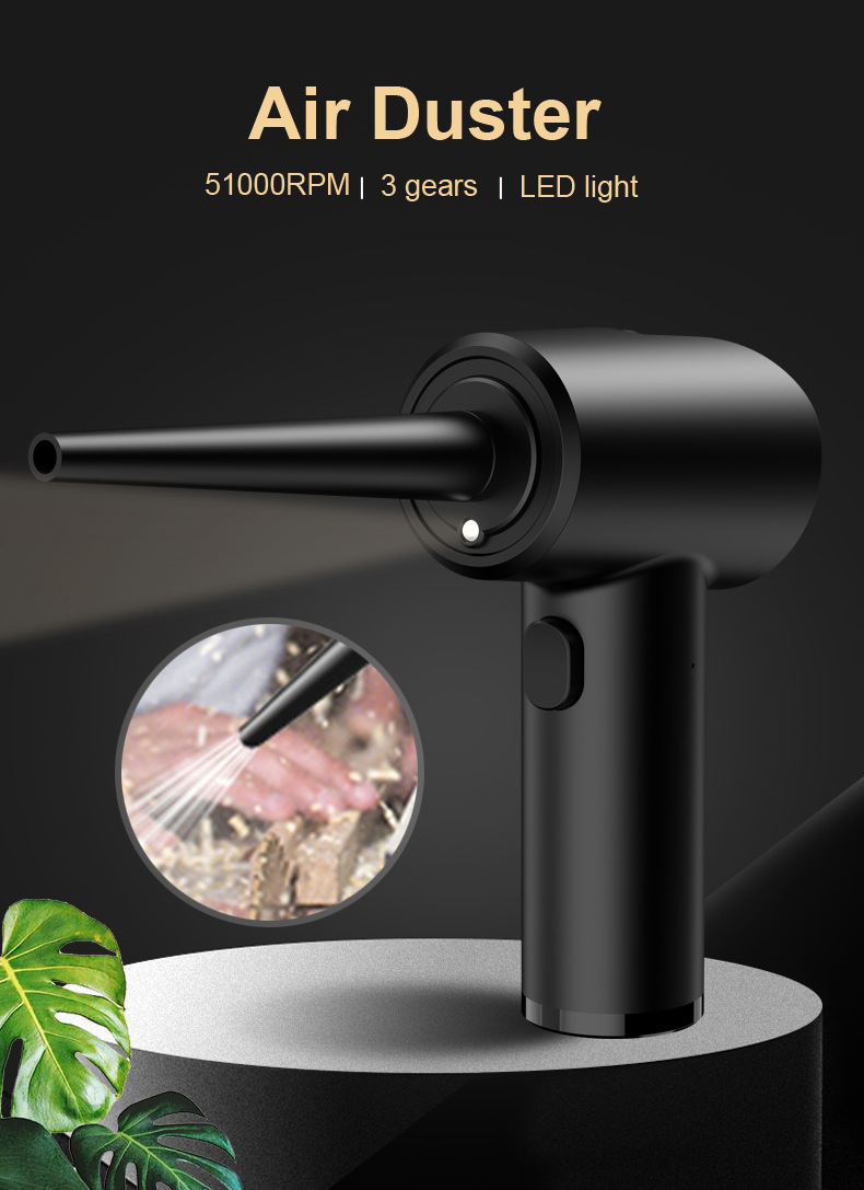 High-power Wireless Dust Blower Car Dust Collector Home Computer Keyboard Cleaning Dust Blower Wireless Hair Dryer