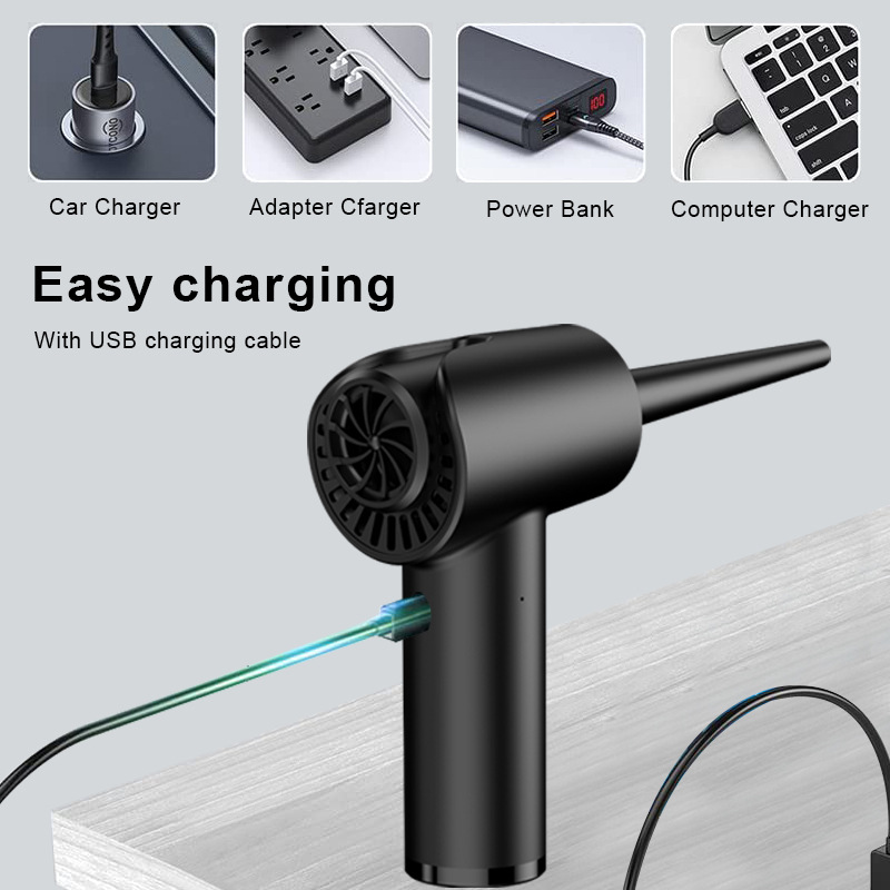 High-power Wireless Dust Blower Car Dust Collector Home Computer Keyboard Cleaning Dust Blower Wireless Hair Dryer