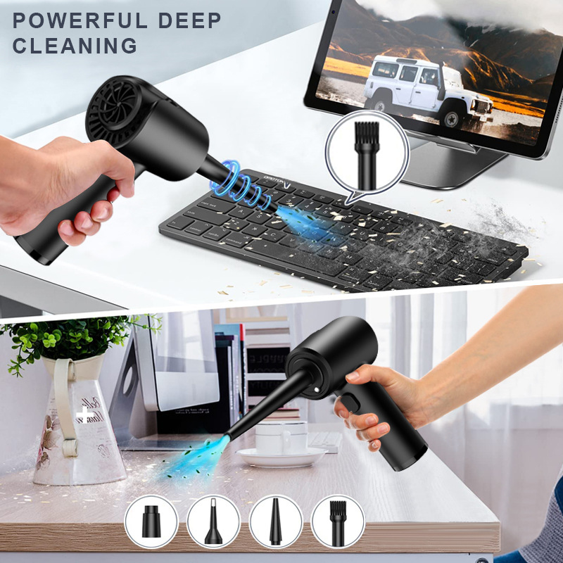 High-power Wireless Dust Blower Car Dust Collector Home Computer Keyboard Cleaning Dust Blower Wireless Hair Dryer